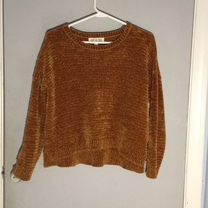 Pink Rose Yellow Velvet Sweater